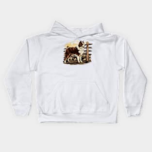 Captivating Border Collie Herding Art Animal and Farm Life Kids Hoodie